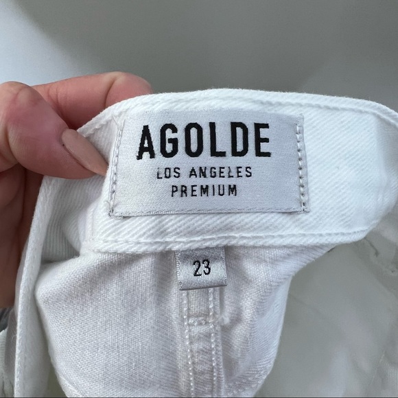 AGOLDE shorts-Parker Cut Off Short in Detour-size 23, white shorts - Picture 10 of 11